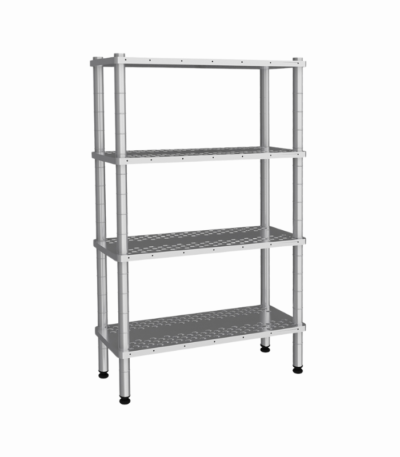 Endüstriyel mutfaklar için ideal olan paslanmaz 4 katlı ızgara tabla istif rafı, sağlam ve uzun ömürlü