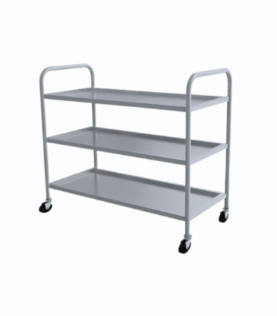 Dayanıklı 3 raflı servis arabası, yemek ve malzeme taşıma işlemlerini kolaylaştırır