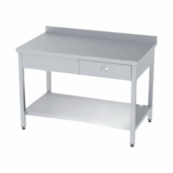 Hijyenik ve fonksiyonel, çekmeceli paslanmaz laboratuvar tezgahı