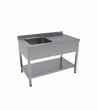 Tek evyeli paslanmaz tezgah, yüksek kaliteli mutfak ekipmanı