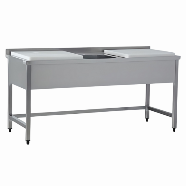 Balık Yıkama Tezgahı Tek Evyeli Paslanmaz Çelik