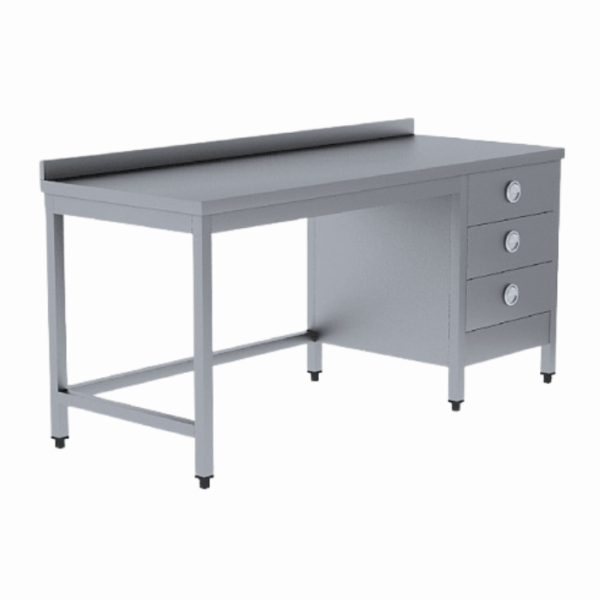 Çekmeceli paslanmaz tezgah, mutfaklarda hem depolama hem de çalışma alanı ihtiyacını karşılar