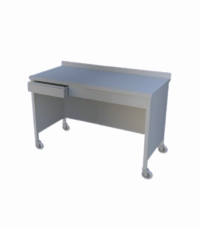 Hareketli dolaplı çekmeceli çalışma tezgahı, endüstriyel mutfaklar için güvenli ve düzenli bir çalışma alanı yaratır