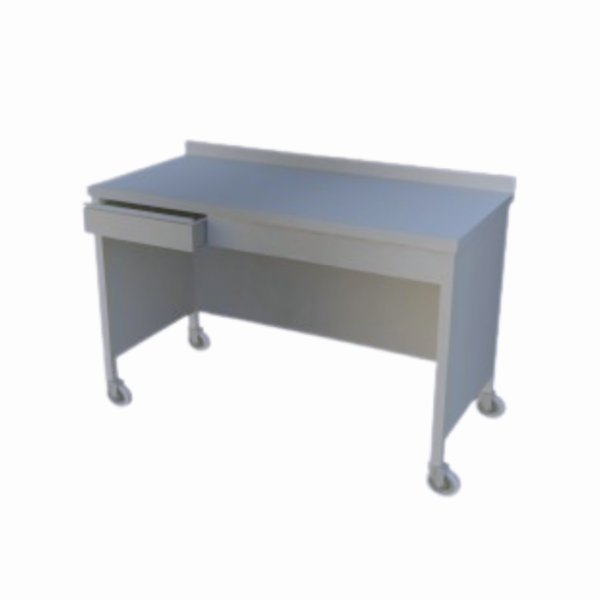 Hareketli dolaplı çekmeceli çalışma tezgahı, endüstriyel mutfaklar için güvenli ve düzenli bir çalışma alanı yaratır