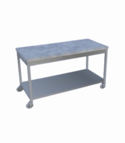 Mermer tablalı, taban raflı hareketli tezgah, mutfaklarda güvenli ve verimli bir işleme alanı sağlar