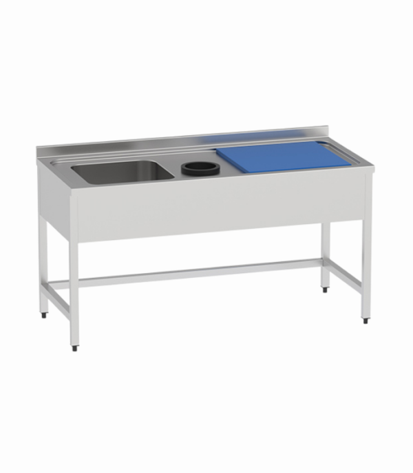 Balık Doğrama Tezgahı Polietilen Üst Tablalı